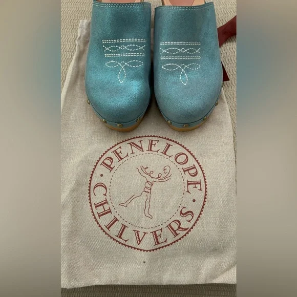 Penelope Chilvers Classic Medium Heeled Suede Clogs EU39